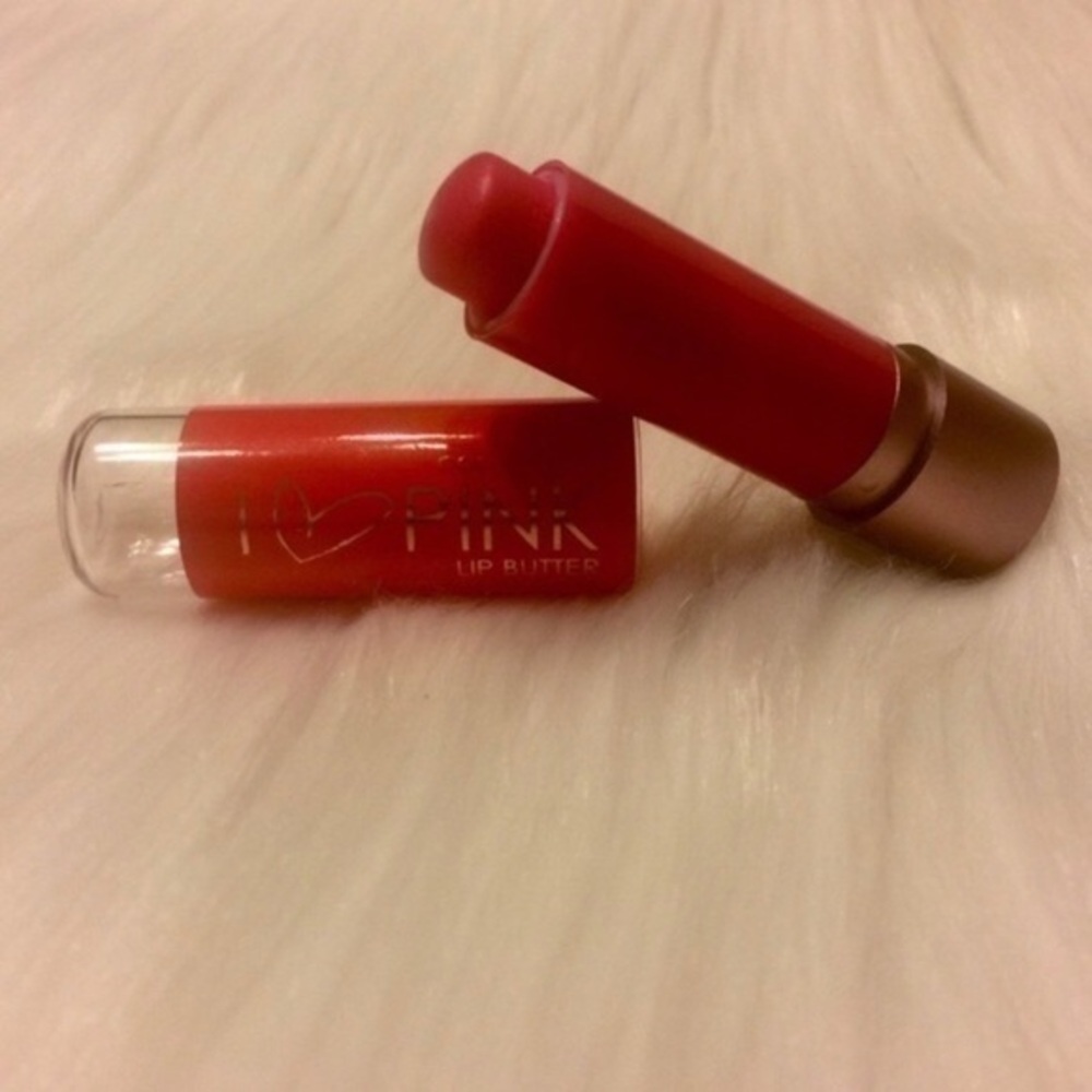 I 💖 PINK Color Story Lip Butter Balm With Shea Butter OrganicVegan Red Lipstick